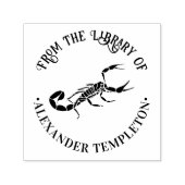 Schorpioen Silhouet Ronde Bibliotheek Boeknaam Zelfinktende Stempel (Design)