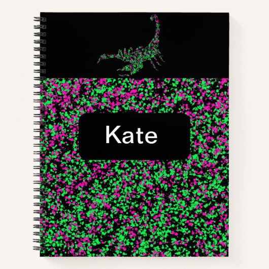 Schorpioen spetterende verf notitieboek (Voorkant)