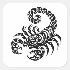 Schorpioen stam tattoo vierkante sticker