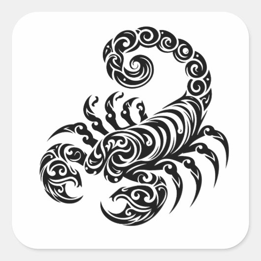 Schorpioen stam tattoo vierkante sticker (Voorkant)