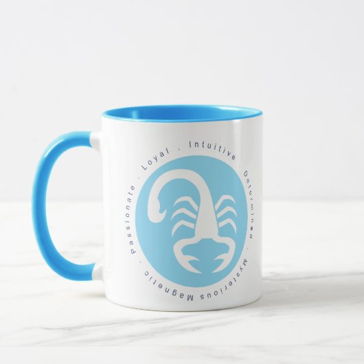 Schorpioen Sterrenbeeld Blauw en Wit Mok (Links)
