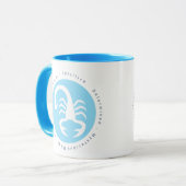 Schorpioen Sterrenbeeld Blauw en Wit Mok (Voorkant links)