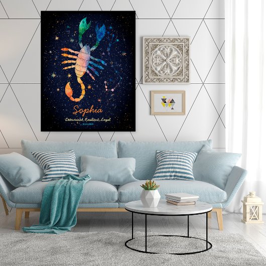 Schorpioen Sterrenbeeld Dierenriem Waterverf Sterr Poster