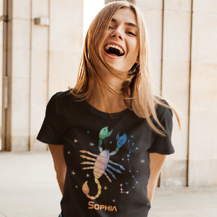 Schorpioen Sterrenbeeld Dierenriem Waterverf Sterr T-shirt