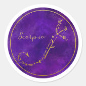 Schorpioen sterrenbeeld Gouden folie Constellatie Ronde Sticker (Voorkant)