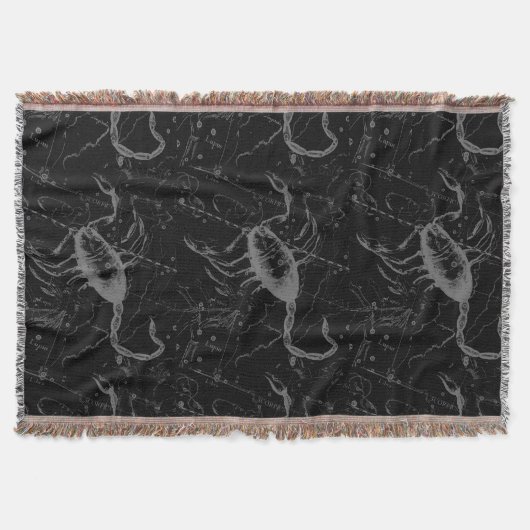 Schorpioen sterrenbeeld Hevelius 1690 op zwart Deken (Voorkant)