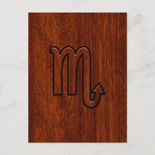 Schorpioen Sterrenbeeld in Mahonie Stijl Decor Briefkaart (Voorkant)
