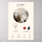 Schorpioen Sterrenbeeld met Geboortesteen Poster (Voorkant)