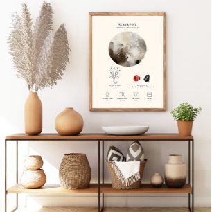 Schorpioen Sterrenbeeld met Geboortesteen Poster 