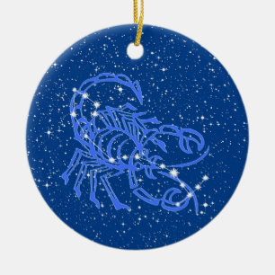 Schorpioen Sterrenbeeld met sterren op diepblauw Keramisch Ornament