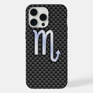 Schorpioen Sterrenbeeld op Koolstofvezel Afdruk iPhone 15 Pro Max Case