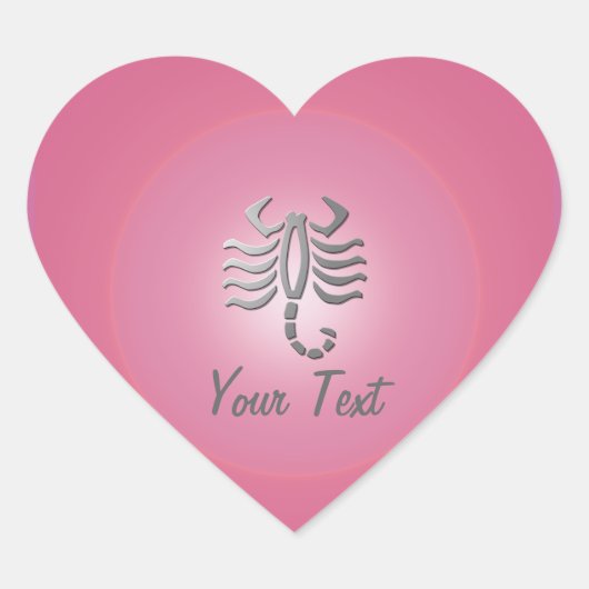Schorpioen sterrenbeeld Roze Hart Sticker (Voorkant)