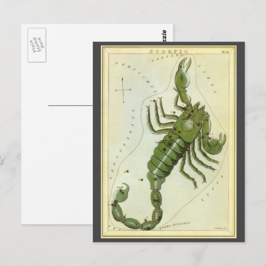 Schorpioen, sterrenbeeld Urania's Mirror Briefkaart (Voorkant / Achterkant)