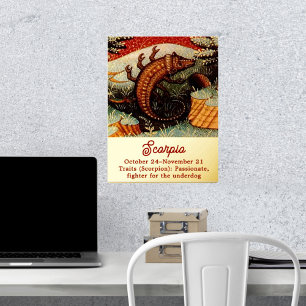 Schorpioen sterrenbeeld Verjaardag Folie Afdrukken