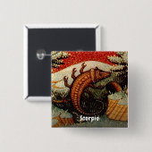 Schorpioen sterrenbeeld Verjaardag Vierkante Button 5,1 Cm (Voorkant /achterkant)