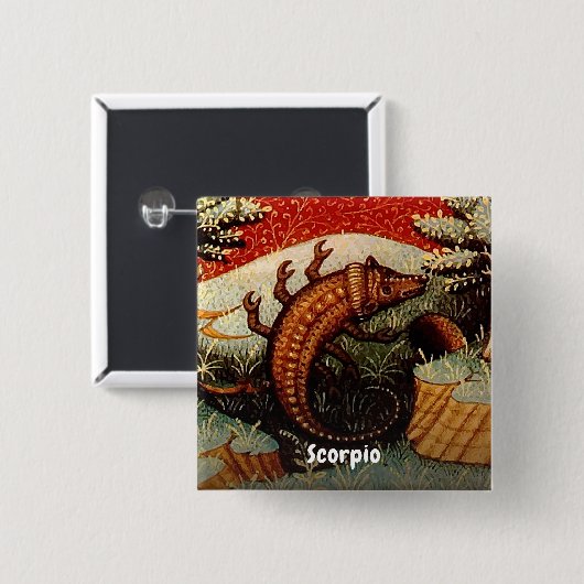 Schorpioen sterrenbeeld Verjaardag Vierkante Button 5,1 Cm (Voorkant /achterkant)