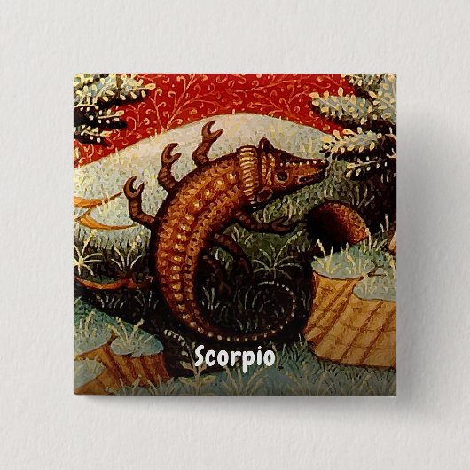 Schorpioen sterrenbeeld Verjaardag Vierkante Button 5,1 Cm (Voorkant)