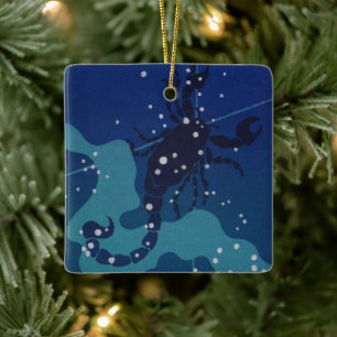 Schorpioen Sterrenbeeld, Vintage Zodiac Astrologie Keramisch Ornament