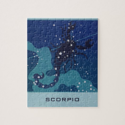 Schorpioen Sterrenbeeld, Vintage Zodiac Astrologie Legpuzzel (Verticaal)