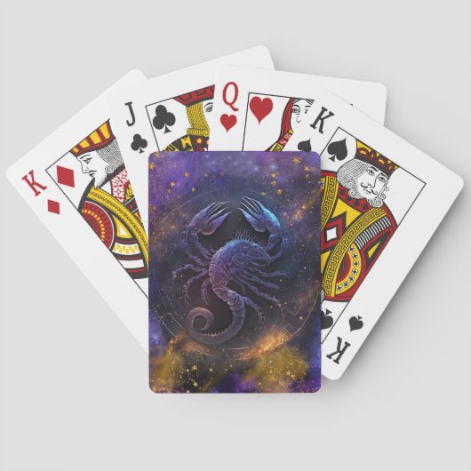 Schorpioen Sterrenbeeld Waterverf Ontwerp Pokerkaarten (Achterkant)
