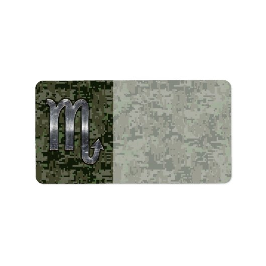 Schorpioen Sterrenbeeld Woodland Digitaal Camo Etiket (Voorkant)