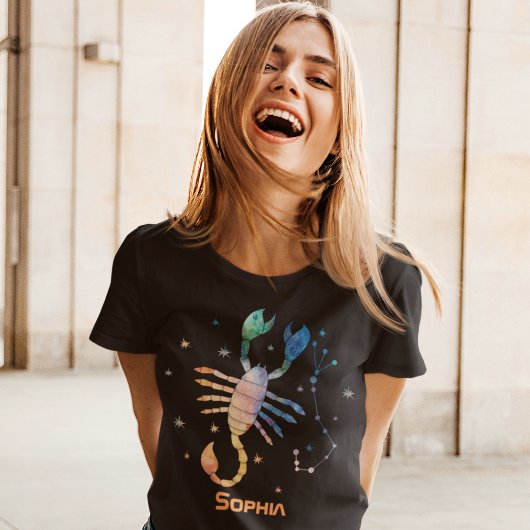Schorpioen sterrenbeeld Zodiac Waterverf Galaxy T-shirt