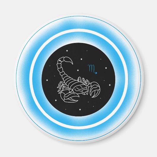 Schorpioen Symbool – Minimaal Astrologie Embleem Magneet (Voorkant)