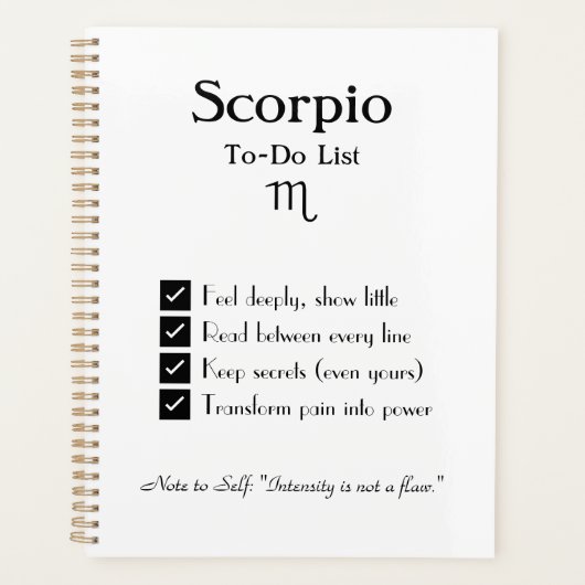 Schorpioen – takenlijst planner (Voorkant)