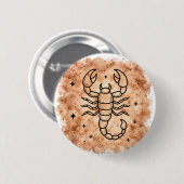 Schorpioen teken ronde button 5,7 cm (Voorkant /achterkant)