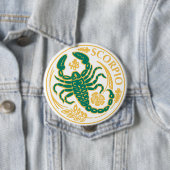 Schorpioen teken van de dierenriem op een ronde button 4,0 cm (In situ)