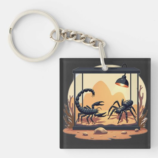Schorpioen Terrarium Habitat Sleutelhanger (Voorkant)