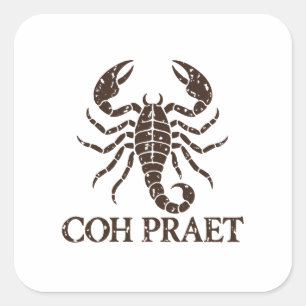 Schorpioen van de Pretoriaanse Garde in Antieke Pi Vierkante Sticker