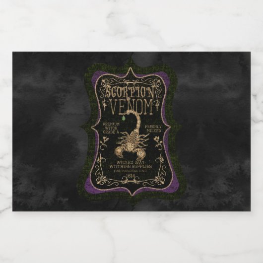 Schorpioen Venom Gothic Apothecary Halloween Likeurfles Etiket (Enkel label)