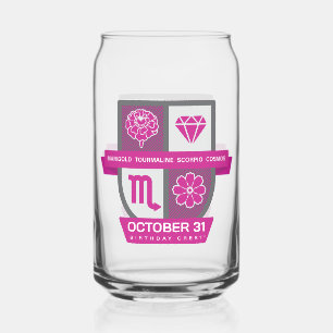 Schorpioen Verjaardag Crest™ voor 24-31 oktober Blikvorm Glas