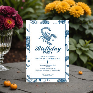 Schorpioen Verjaardag Elegante Toile Schorpioenen Kaart