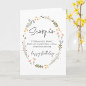 Schorpioen Verjaardag Zodiac Sterrenbeeld Persoonl Kaart (Gele Bloem)