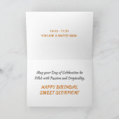 Schorpioen Verjaardagskaart met originele digitale Kaart (Binnen)