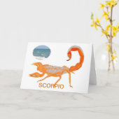 Schorpioen Verjaardagskaart met originele digitale Kaart (Gele Bloem)