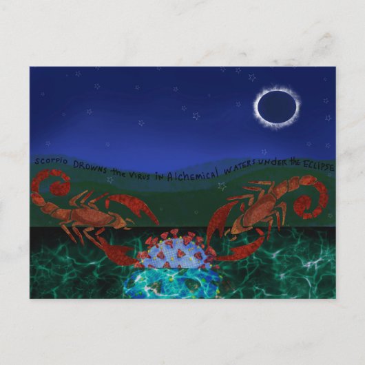 Schorpioen verslaat het virus briefkaart (Voorkant)