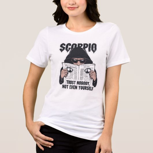Schorpioen Vertrouw Niemand Grappig Sterrenbeeld G Tri-Blend Shirt (Voorkant)