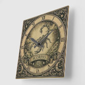 Schorpioen Vintage Zodiac Wandschijf Klok (Hoek)