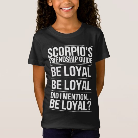 Schorpioen Vriendschapsgids Grappig Quote T-shirt (Voorkant)