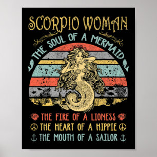 Schorpioen Vrouw De Ziel Van Een Zeemeermin Vintag Poster
