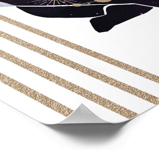 Schorpioen Vrouwelijk Paarse Gouden Dierenriem Ont Poster (Hoek)