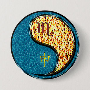Schorpioen & Vuur Aap Ronde Button 7,6 Cm