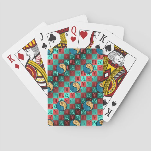 Schorpioen & Vuur Hond Pokerkaarten (Achterkant)
