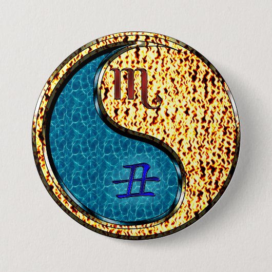 Schorpioen & Vuur Os Ronde Button 7,6 Cm (Voorkant)