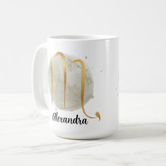 Schorpioen  Waterverf Zodiac Design Koffiemok (Voorkant links)