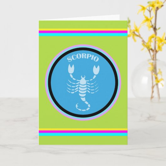 Schorpioen wenskaart kaart (Gele Bloem)