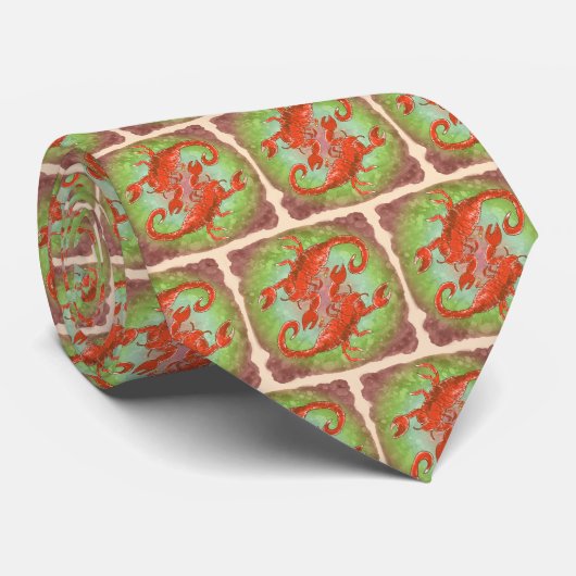 Schorpioen Yin Yang  Stropdas (Opgerold)